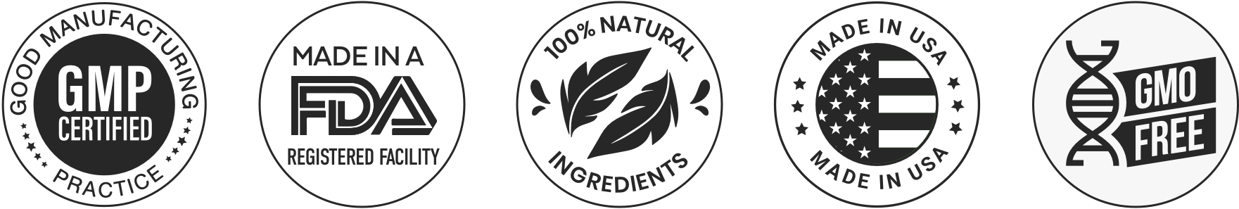 ProDentim certifications — GMP, FDA registered, non-GMO, made in USA