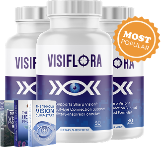 VisiFlora 22-in-1 vision support supplement bottles